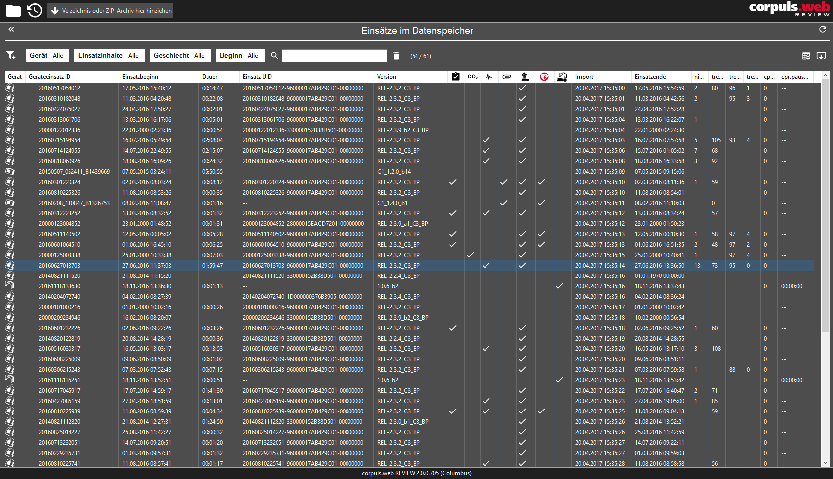 Corpuls.web ANALYSE